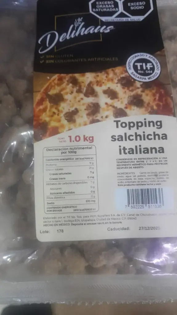 Salchicha italiana, delihaus, kilo