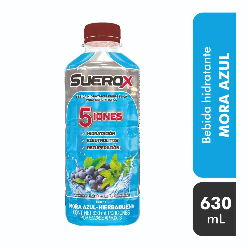 Bebida hidratante mora azul 630ml, suerox, pz
