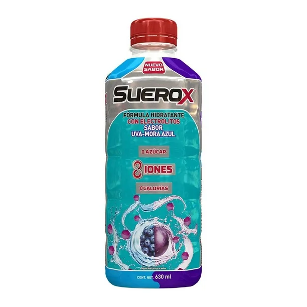 Bebida hidratante uva mora azul 630 ml, suerox, pieza  
