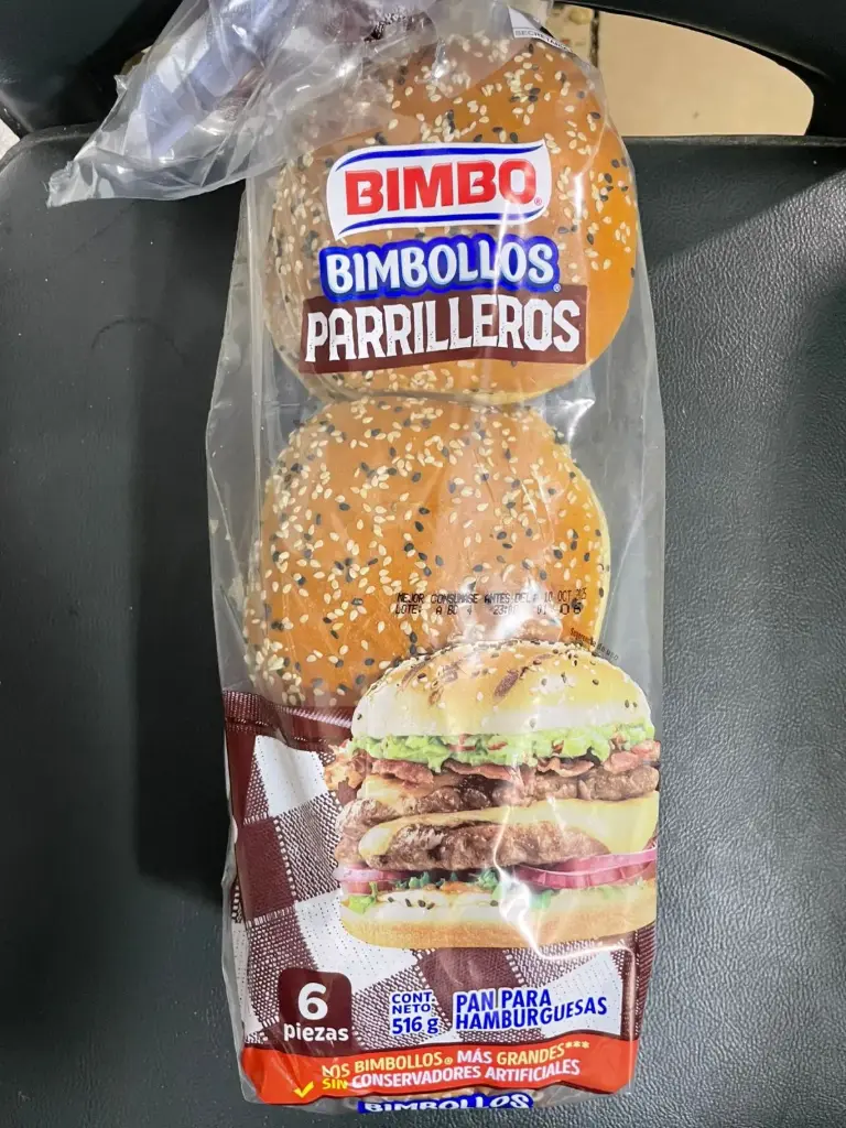Pan para hamburguesa con ajonjoli 516g bimbollos parrilleros, bimbo, bolsa
