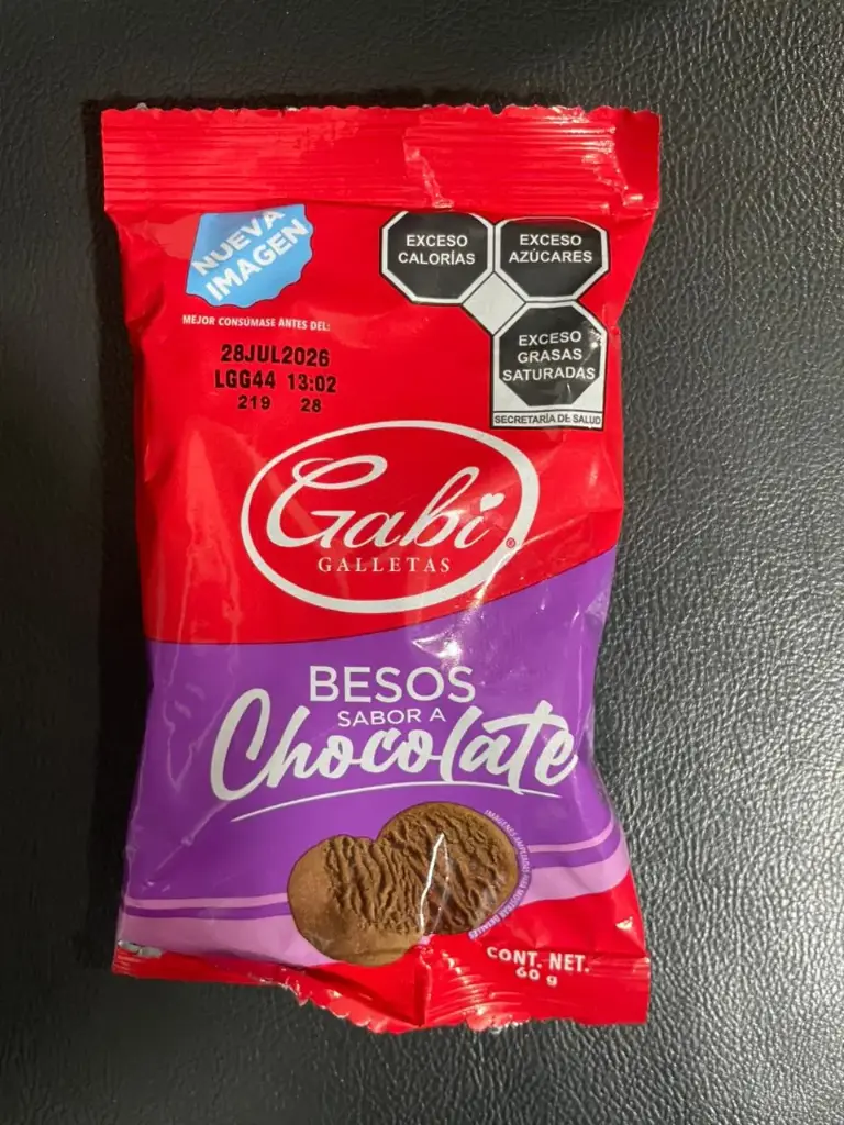 Besos sabor a chocolate 60gr, gaby, pieza