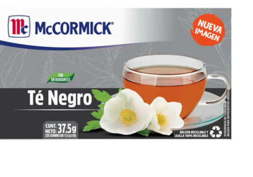 Té negro 3.5 grs 25 bolsitas, mccormick, caja