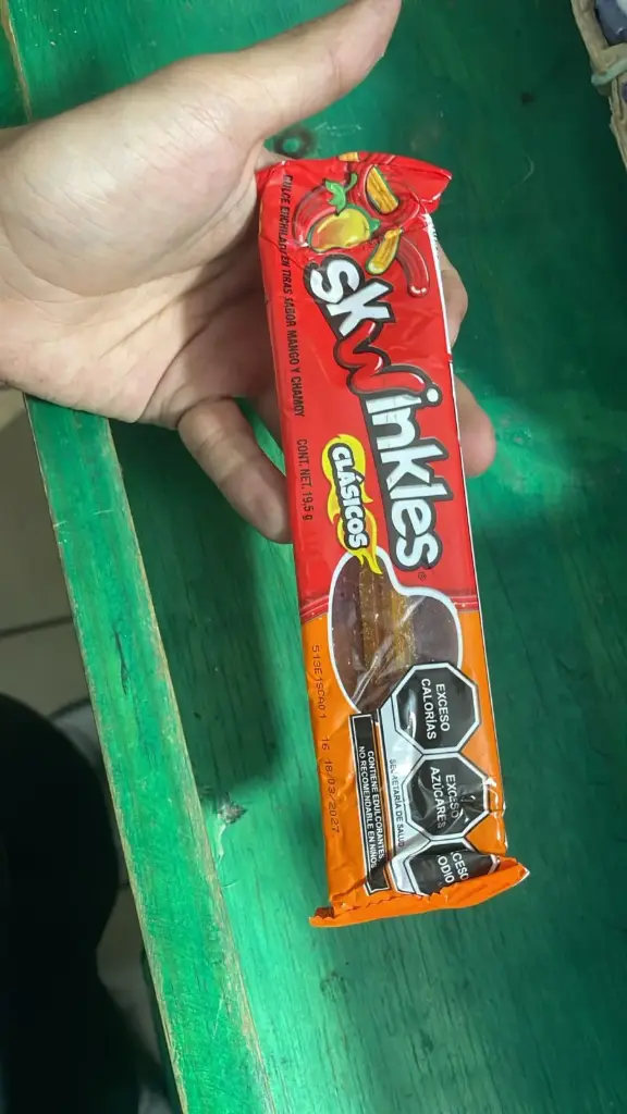 Dulce de chile mango y chamoy 19.5gr 12 pz, skwinkles, caja