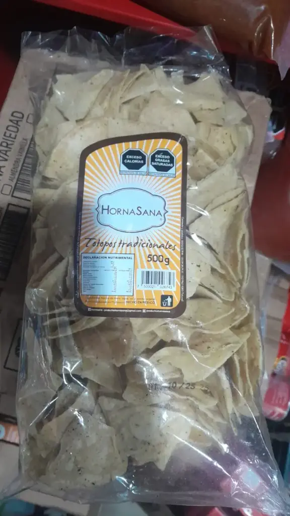 Totopos frito 500grs 18 pz, horsana, caja