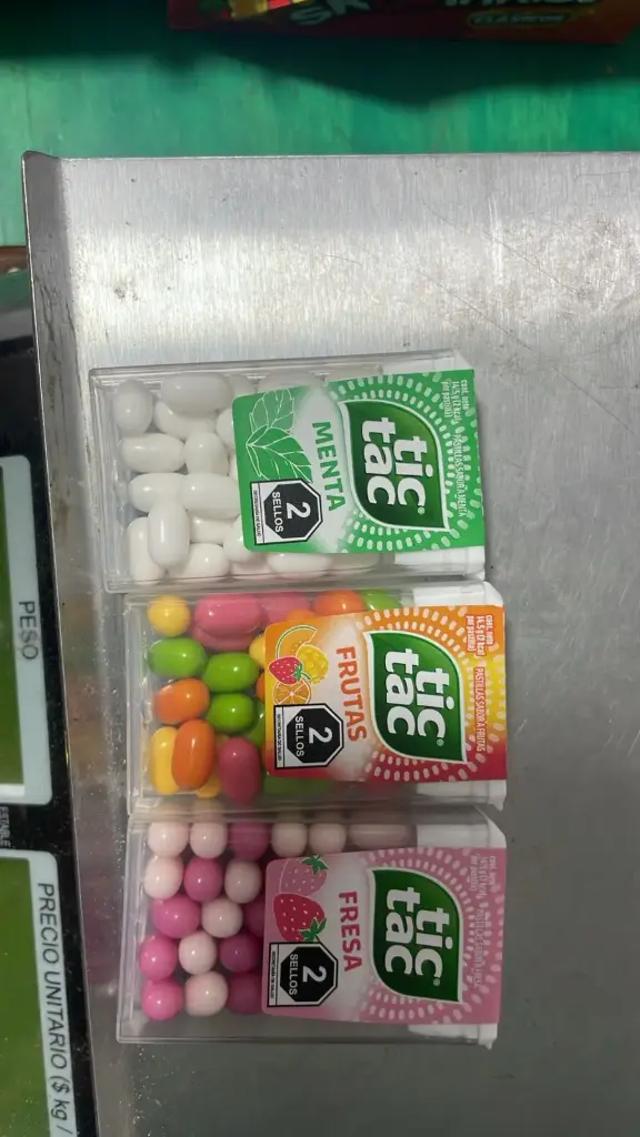 Pastillas de frutas (menta-fruta-fresa) 14.5 grs, tic tac, pieza