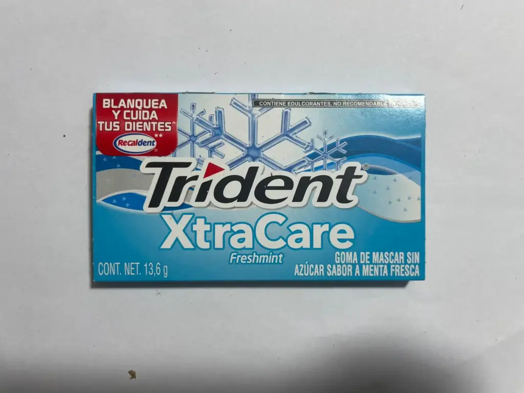 Chicle freshmint 13.6 grs, trident xtracare, pieza