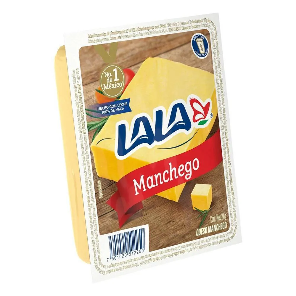 Queso manchego 200gr, lala, pz