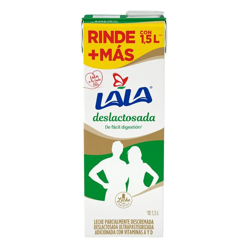 Leche uht semi deslactosada 1.5l, lala, pieza