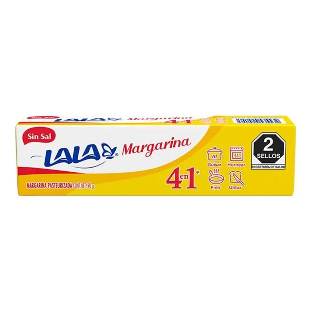 Margarina sin sal entera 90 grs, lala, pieza
