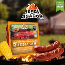 Salchicha con queso cheddar 800g, quesiasar, pieza