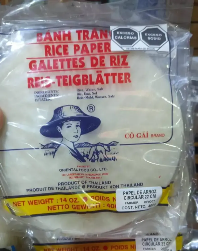 Obleas finas de arroz 400g, co gai brand, pieza