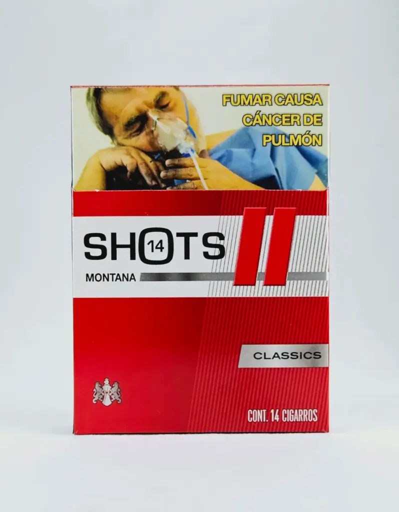 Cigarro montana de 14, shots, cajetilla