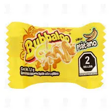 chicle sabor platano 5.1gr, bubbalo, pz