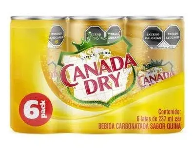 Agua quina 237 ml, canada dry, 6pz, paquete