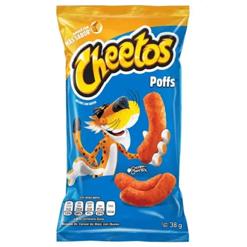 Botana de maiz sabor queso, cheetos poffs, pz 