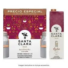 Leche entera de litro 12 pz, santa clara, caja