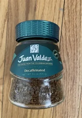 Cafe colombiano descafeinado, juan valdez, pieza