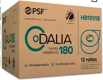 Papel higiénico 12 rollos, dalia, caja