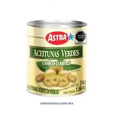 Aceituna verde rebanada 3 kg, astra, pieza