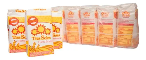 Harina de trigo 10 kg, tres soles, paquete