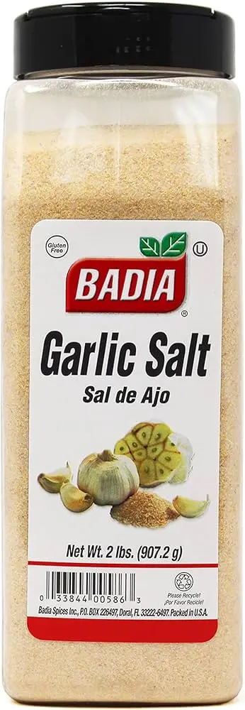 Sal de ajo 907 gr, badia, pieza
