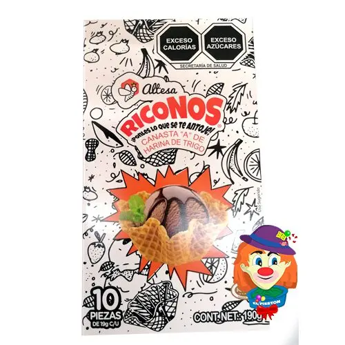 Conos de galleta riconos 40 pz, altesa, cajita