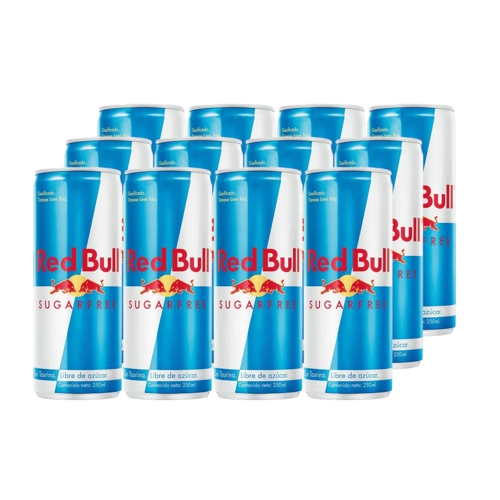 Bebida energetica sin azucar 250 ml 12 pz, Reb bull, caja 