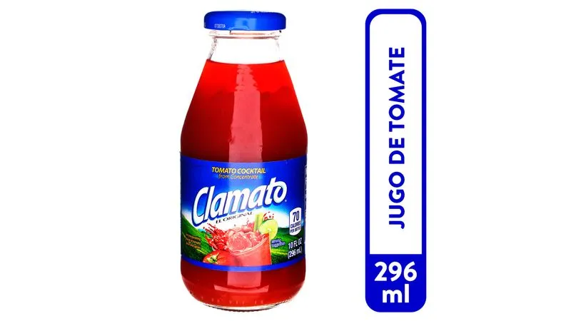 Jugo de tomate 296ml, clamato, botella