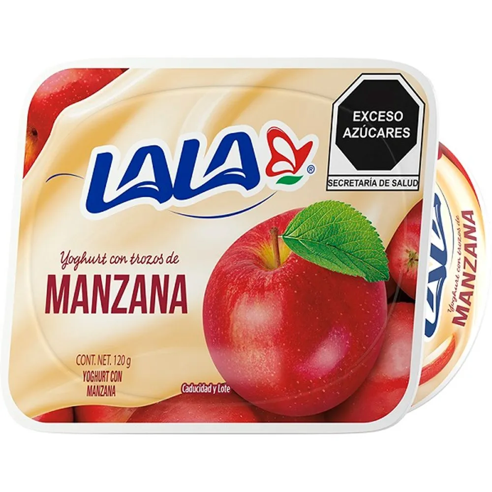 Yogurth sabor a manzana de 120 gramos, lala, peza