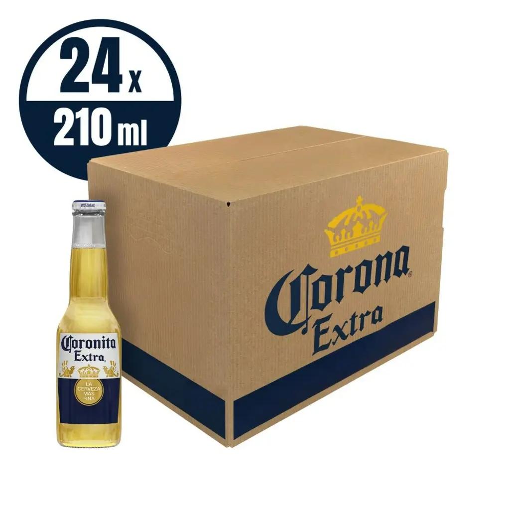 Cerveza ampolletas 210ml 24 pz, corona, caja
