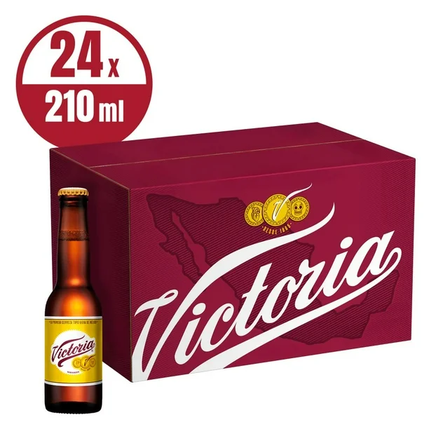 Cerveza ampolletas 210ml 24 pz, victoria, caja