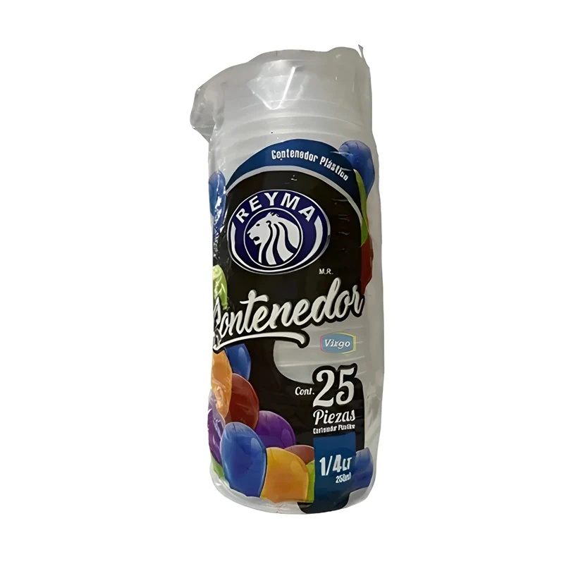 Container 1/4 litro 25 pz, inix, paquete