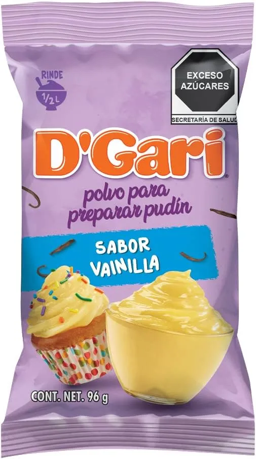 Polvo para pudin sabor vainilla, gari, 96 gramos, pieza