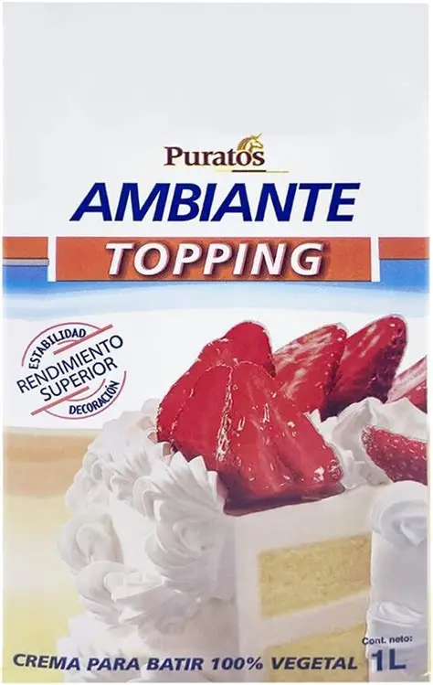 puratos crema para batir sin sabor ni azucar, ambiente, litro