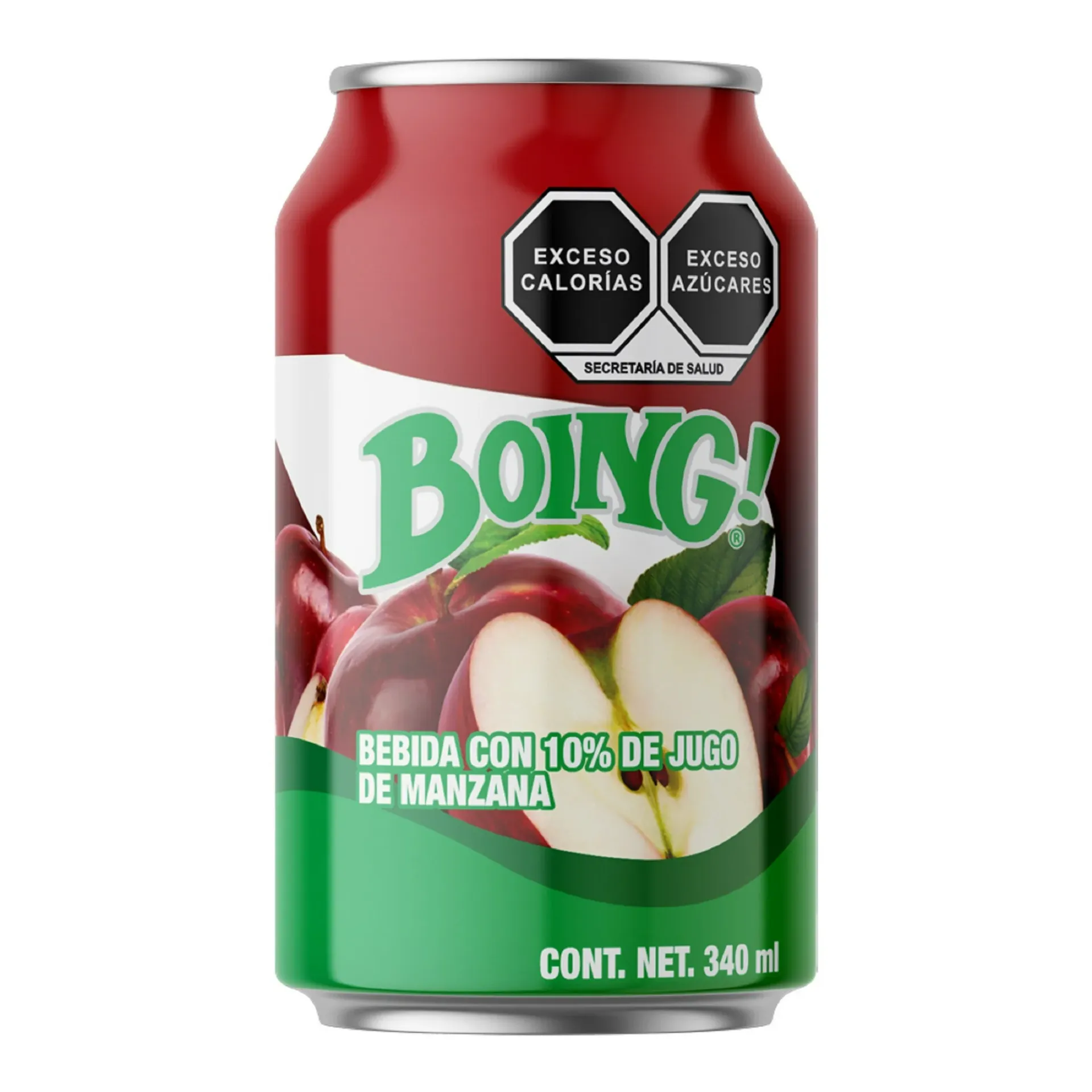 jugo de manzana de 355ml, boing, lata