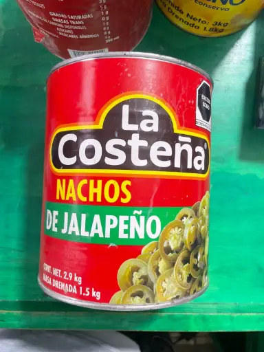 [252] Nachos de jalapeños 2.8kg, la costeña, lata