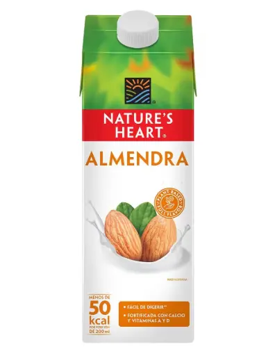 [2628] Leche de almendras 946ml 12 pz, natures heart, caja