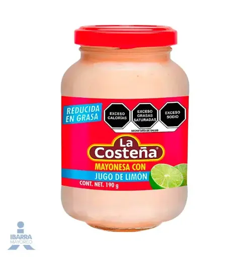 [709] Mayonesa con limon 190 grs, la costeña, pieza