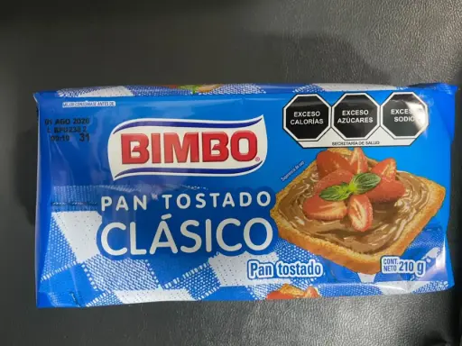 [804] Pan tostado clasico 210 gr, bimbo, pieza