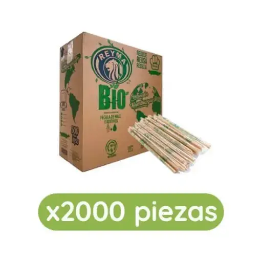 [1558] Popotes estuchados ecológicos 2000 pz, reyma caja