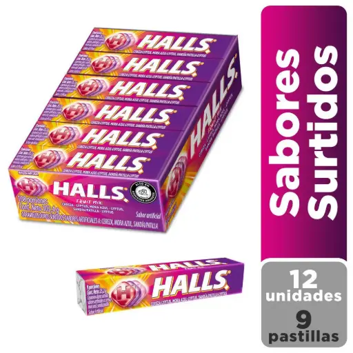 [1999] Caramelo mentolado, halls, 12 tubos