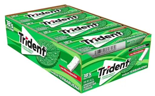 [2004] Chicle white yerbabuena 12 paquete, trident,caja