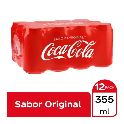 [330] Cocacola regular de 355 ml, 12 unidades, paquete