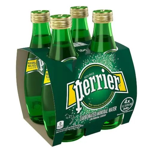 [2805] Agua mineral 330 ml, perrier, 4 pz, paquete