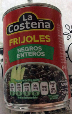 Frijoles Negros Enteros de 560 gramos, la costena, pieza