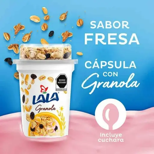 Yogurt sabor fresa con granola 190 gr, lala,pz 