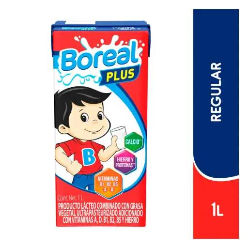 Leche uht entera plus, boreal, litro
