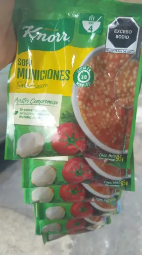 Sopa municion instantanea 95g 6 pz, knorr, caja